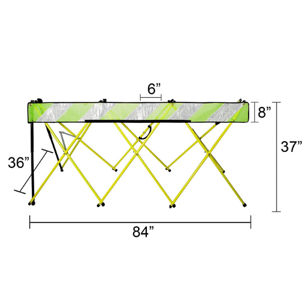 7ft - Yellow - Sizing - A Plus Content - Flex Safe - Barricades