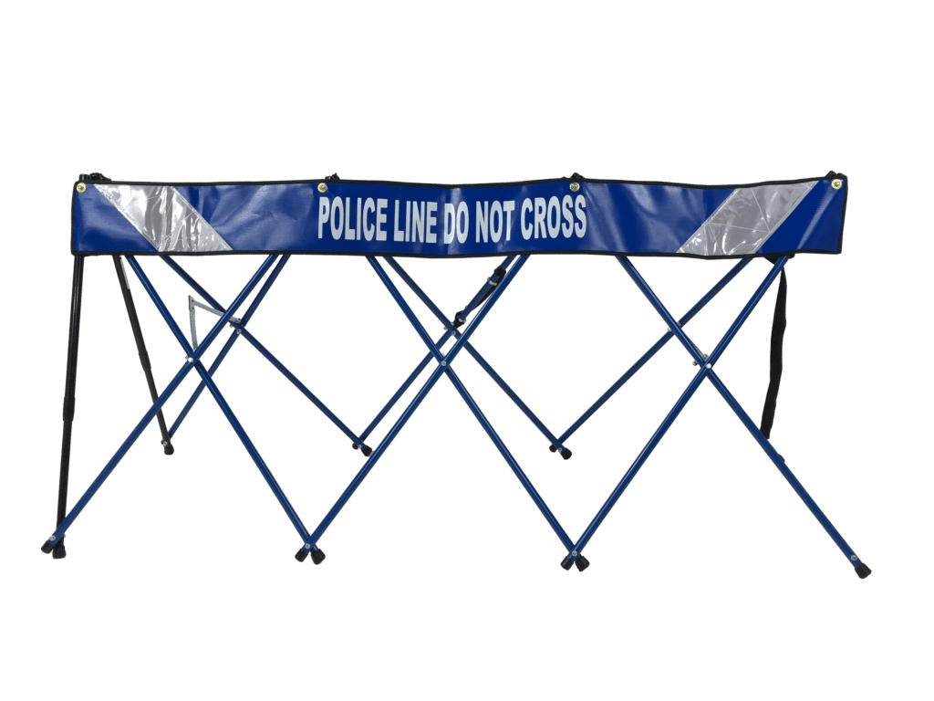 84??? Blue Police Line Do Not Cross Folding Barricade/Safety Barrier.