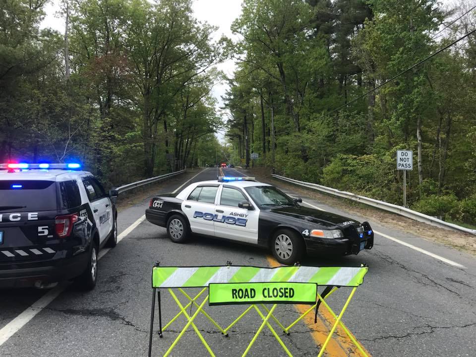 Ashby Police Dept with Flex-Safe Barricade deployed