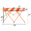 5ft - Orange - Sizing - A Plus Content - Flex Safe - Barricades
