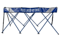 Blue 84" Police Line Do Not Cross Flex-Safe Folding Barricade